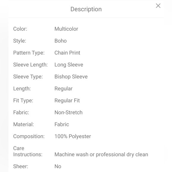 New! Geo & Chain Print Off The Shoulder Blouse 2XL/16 NWOT - Picture 4 of 4